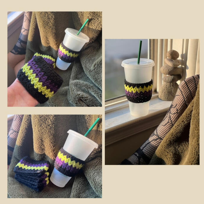 BeetleJuice Coffee Cozy